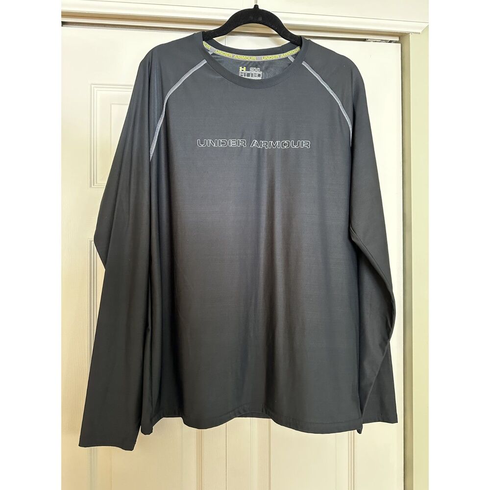 Under Armour HeatGear Catalyst Long Sleeve Shirt 2XL Black Fitted